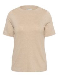KAFFE curve Sweter w kolorze beżowym rozmiar: L. Brązowe swetry KAFFE curve, l, bez wzorów, z wiskozy, bez ramiączek. Za 137.95 zł.