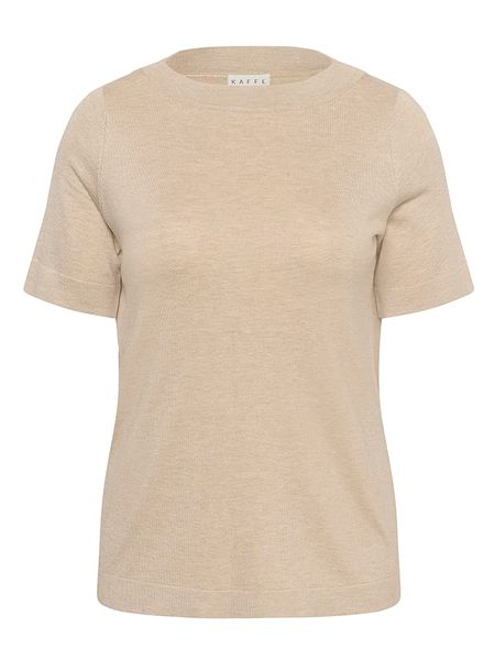 KAFFE curve Sweter w kolorze beżowym rozmiar: L. Brązowe swetry KAFFE curve, l, bez wzorów, z wiskozy, bez ramiączek. Za 137.95 zł.