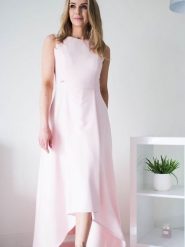 Sukienka Model Jennifer Powder Pink - Jersa. Różowe sukienki Jersa, na co dzień, plus size, bez wzorów, eleganckie, bez kołnierzyka, plus size, bez ramiączek, maxi, dopasowane. Za 599.65 zł.