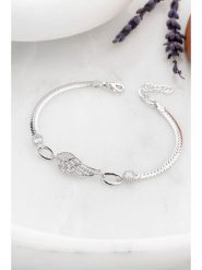 Lodie Silver Srebrna bransoletka z elementem ozdobnym - dł. 17 cm rozmiar: onesize. Szare bransoletki Lodie Silver, z cyrkonią, srebrne. Za 195.95 zł.