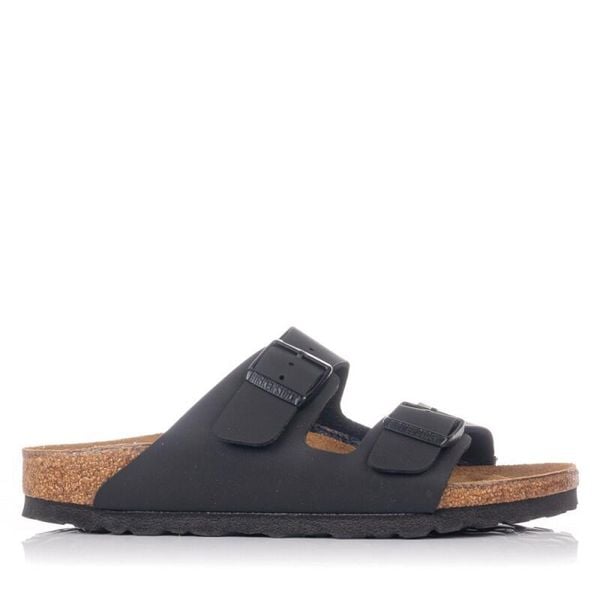 Klapki Birkenstock Arizona Nero Dorosłych. Brązowe klapki Birkenstock, bez wzorów, z materiału, bez obcasa. Za 380.66 zł.