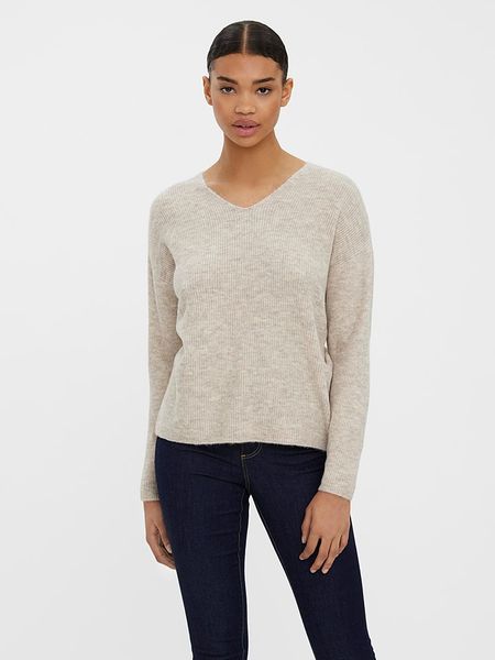 Vero Moda Sweter w kolorze kremowym rozmiar: S. Brązowe swetry Vero Moda, s, bez wzorów, bez ramiączek. Za 69.91 zł.