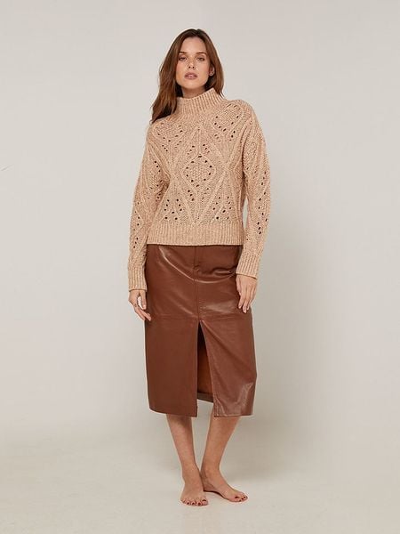 Rodier Sweter w kolorze beżowym rozmiar: L. Brązowe swetry Rodier, l, bez wzorów, z bawełny, bez ramiączek. Za 327.95 zł.