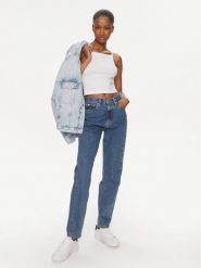 Calvin Klein Jeans Top Logo J20J223110 Biały Slim Fit. Białe topy Calvin Klein Jeans, xxl, bez wzorów, z bawełny, bez kołnierzyka, bez ramiączek. Za 89.99 zł.