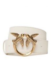 Pinko Pasek Damski Love Berry H4 Belt PE 23 PLT01 100120 A0F1 Biały. Białe paski Pinko, bez wzorów, ze skóry. Za 309.99 zł.