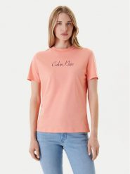 Calvin Klein Jeans T-Shirt Classic Logo LV047C854G Pomarańczowy Regular Fit. Brązowe t-shirty Calvin Klein Jeans, m, bez wzorów, z bawełny, bez kołnierzyka, bez ramiączek. Za 159.99 zł.