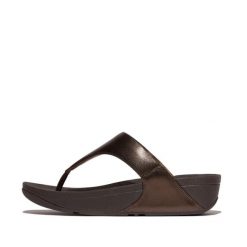 Sandały damskie z skórzanym noskiem FitFlop Lulu. Brązowe sandały FIT FLOP, bez wzorów, ze skóry, klasyczne, bez obcasa, bez zapięcia. Za 452.50 zł.