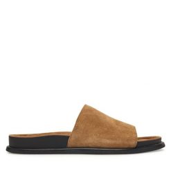 Klapki Vagabond Shoemakers. Brązowe klapki Vagabond Shoemakers, bez wzorów, bez obcasa. Za 409.99 zł.