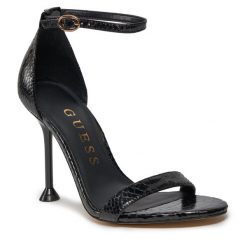 Sandały Guess. Czarne sandały Guess, z aplikacjami, bez obcasa, na szpilce, bez zapięcia. Za 1,109.00 zł.