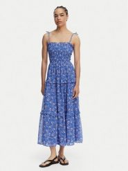 Tommy Jeans Sukienka letnia DW0DW20339 Niebieski Regular Fit. Niebieskie sukienki Tommy Jeans, na lato, xxs, bez wzorów, z jeansu, bez kołnierzyka, bez ramiączek. Za 569.99 zł.