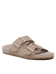 Manebi Klapki Suede Traveler Nordic Sandals W 1.9 RT Brązowy. Brązowe klapki Manebi, bez wzorów, ze skóry, bez obcasa. Za 519.99 zł.