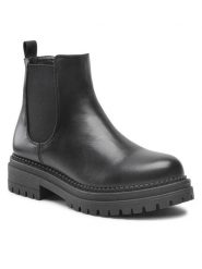 Jenny Fairy Botki WS5195-21 Czarny. Czarne botki Jenny Fairy, bez wzorów, ze skóry, bez obcasa, na płaskiej podeszwie, bez zapięcia. Za 89.98 zł.