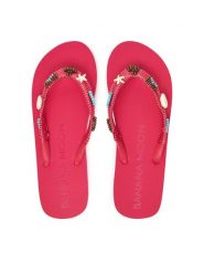 Banana Moon Japonki Luceros Tahuata JSR53 Różowy. Czerwone klapki Banana Moon, bez wzorów, z materiału, bez obcasa. Za 229.99 zł.