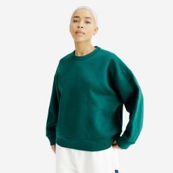 Bluza okrągły dekolt damska Elementals. Zielone bluzy DECATHLON, s, bez wzorów, z bawełny, bez kaptura. Za 149.99 zł.
