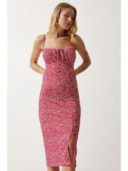 Happiness Istanbul Sukienka w kolorze czerwono-białym rozmiar: 40. Białe sukienki Happiness Istanbul, bez wzorów, bez kołnierzyka, bez ramiączek, midi. Za 65.95 zł.