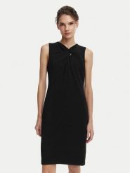 Calvin Klein Sukienka koktajlowa LV044G004G Czarny Slim Fit. Czarne sukienki Calvin Klein, l, bez wzorów, z syntetyku, wizytowe, bez kołnierzyka, bez ramiączek. Za 699.99 zł.