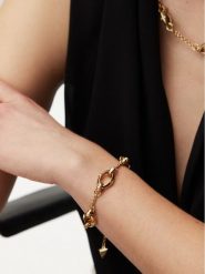 Guess Bransoletka JUBB05 168JW Złoty. Żółte bransoletki Guess, metalowe. Za 199.99 zł.