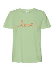 Vero Moda Koszulka "Kami" w kolorze jasnozielonym rozmiar: L. Zielone bluzki Vero Moda, l, bez wzorów, z bawełny, bez kołnierzyka, bez ramiączek. Za 52.79 zł.