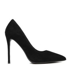 Szpilki Eva Minge. Czarne szpilki Eva Minge, bez wzorów, bez obcasa, na szpilce, bez zapięcia. Za 379.99 zł.