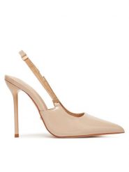 DeeZee Sandały Q96229-5 Beżowy. Brązowe sandały DeeZee, bez wzorów, z materiału, bez obcasa, na szpilce, bez zapięcia. Za 159.99 zł.