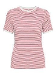 ONLY Koszulka w kolorze biało-czerwonym rozmiar: XL. Białe bluzki Only, xl, bez wzorów, bez kołnierzyka, bez ramiączek. Za 74.99 zł.