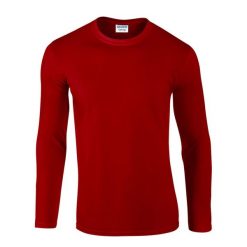 Koszulka Z Długim Rękawem Unisex Softstyle Dla Dorosłych. Czerwone bluzki GILDAN, xl, bez wzorów, sportowe, bez kołnierzyka, bez ramiączek. Za 65.99 zł.