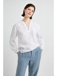 Josephine & Co Bluzka "Juliet" w kolorze białym rozmiar: 40. Białe bluzki Josephine & Co, bez wzorów, ze lnu, bez kołnierzyka, bez ramiączek. Za 239.99 zł.