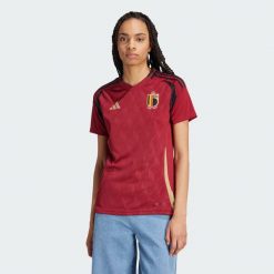 Koszulka Belgium 24 Home. Brązowe bluzki Adidas, l, bez wzorów, z materiału, eleganckie, bez kołnierzyka, bez ramiączek. Za 449.00 zł.
