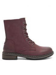 Clara Barson Botki KAYLA WS6201-05 Bordowy. Czerwone botki Clara Barson, bez wzorów, z tworzywa sztucznego, bez obcasa, na płaskiej podeszwie, bez zapięcia. Za 77.99 zł.