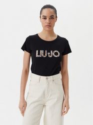 Liu Jo Beachwear T-Shirt VA5154 JS003 Czarny Regular Fit. Czarne t-shirty Liu Jo Beachwear, l, bez wzorów, z bawełny, bez kołnierzyka, bez ramiączek. Za 229.99 zł.