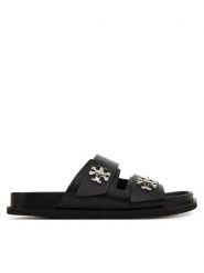 Tory Burch Klapki T Lock Sport Slide 175640 Czarny. Czarne klapki Tory Burch, bez wzorów, ze skóry, bez obcasa. Za 1,699.00 zł.