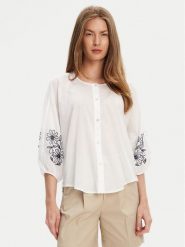 United Colors Of Benetton Koszula 5VZCDQ0BN Biały Relaxed Fit. Białe koszule United Colors of Benetton, m, bez wzorów, z bawełny, bez kołnierzyka, bez ramiączek. Za 219.99 zł.