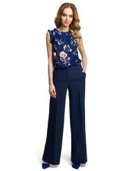 Made of emotion Spodnie w kolorze granatowym rozmiar: XXL. Niebieskie spodnie materiałowe Made Of Emotion, xxl, bez wzorów, z materiału. Za 164.99 zł.