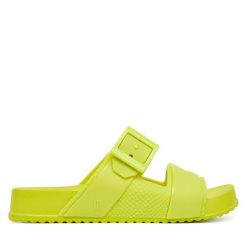 Klapki Melissa. Zielone klapki Melissa, bez wzorów, bez obcasa. Za 199.99 zł.