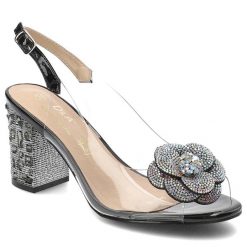 Czarne Sandały S.Barski Stylowe Obuwie Damskie Z Broszką. Czarne sandały S.BARSKI, bez wzorów, eleganckie, bez obcasa, na obcasie, bez zapięcia. Za 159.00 zł.