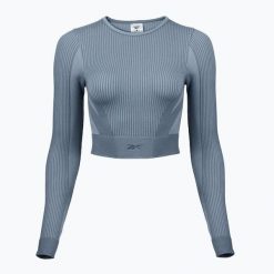Longsleeve Reebok RBK Lab Seamless Crop. Niebieskie koszulki sportowe REEBOK FITNESS, bez wzorów, bez ramiączek, na fitness i siłownię. Za 259.99 zł.