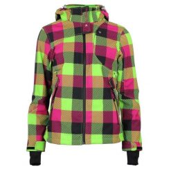 Damska kurtka softshellowa z nadrukiem Peak Mountain Aveny. Zielone kurtki narciarskie Peak Mountain, bez wzorów, bez kaptura, narciarskie. W wyprzedaży za 383.00 zł.
