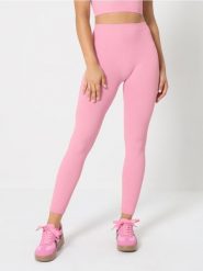 Sportowe legginsy bezszwowe - różowy. Czerwone legginsy Sinsay, l, bez wzorów. Za 35.99 zł.