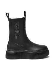 KARL LAGERFELD Sztyblety KL42343 Czarny. Czarne botki KARL LAGERFELD, bez wzorów, ze skóry, bez obcasa, na płaskiej podeszwie, bez zapięcia. Za 1,099.00 zł.