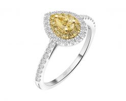 Pierścionek z białego i żółtego złota z diamentami - 0,66 ct - próba 585. Białe pierścionki Apart, z diamentem, złote. Za 8,990.00 zł.