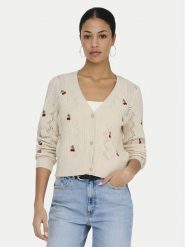 ONLY Kardigan Birtie 15363087 Beżowy Regular Fit. Brązowe kardigany Only, l, bez wzorów, z syntetyku. Za 189.99 zł.