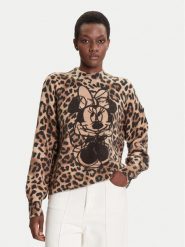 Desigual Sweter Minnie 25WWJF43 Brązowy Regular Fit. Brązowe swetry Desigual, s, bez wzorów, z syntetyku, bez ramiączek. Za 539.99 zł.