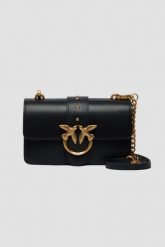 PINKO Czarna kopertówka Love One Mini St. Cl Vitello Seta. Czarne kopertówki Pinko, bez wzorów, ze skóry, bez dodatków. W wyprzedaży za 1,059.99 zł.