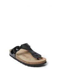 Mandel Japonki w kolorze czarnym rozmiar: 37. Czarne klapki Mandel, bez wzorów, z materiału, z otwartym noskiem, bez obcasa. Za 60.88 zł.