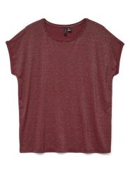 Vero Moda Koszulka w kolorze bordowym rozmiar: M. Czerwone bluzki Vero Moda, m, bez wzorów, bez kołnierzyka, bez ramiączek. Za 66.00 zł.