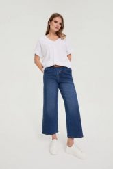 Jeansy z szerokimi nogawkami niebieskie. Niebieskie jeansy MOODO, xxl, bez wzorów. Za 149.99 zł.