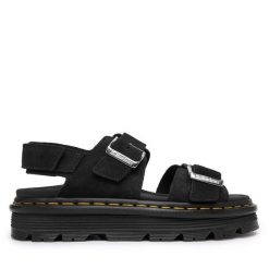 Sandały Dr. Martens. Czarne sandały Dr. Martens, bez wzorów, bez obcasa, na płaskiej podeszwie, bez zapięcia. Za 611.99 zł.