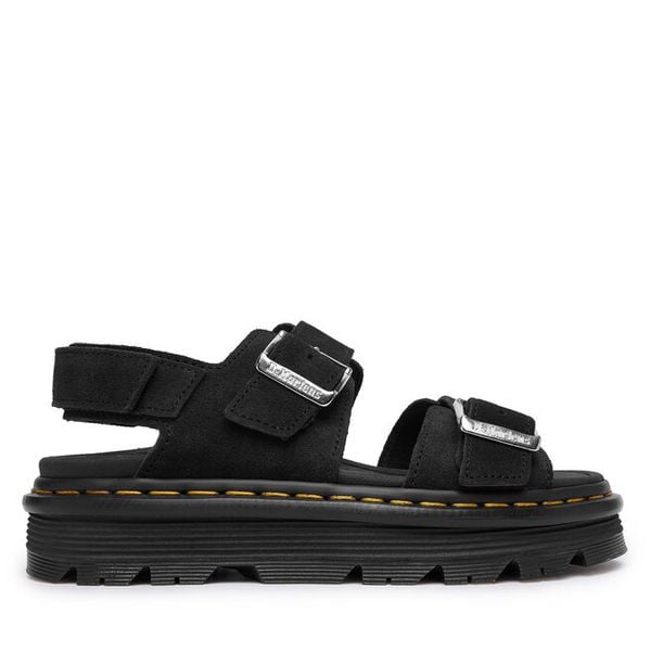 Sandały Dr. Martens. Czarne sandały Dr. Martens, bez wzorów, bez obcasa, na płaskiej podeszwie, bez zapięcia. Za 611.99 zł.