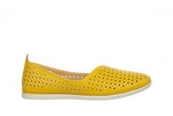 Baleriny Bayla-161 158 23203 Tetris 161481, Żółty, Skóra naturalna - 37. Żółte baleriny Bayla, w ażurowe wzory, z materiału, bez obcasa. W wyprzedaży za 152.10 zł.