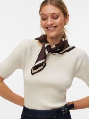 Vero Moda Koszulka dzianinowa w kolorze białym rozmiar: XL. Białe bluzki Vero Moda, xl, bez wzorów, z dzianiny, bez kołnierzyka, bez ramiączek. Za 82.95 zł.